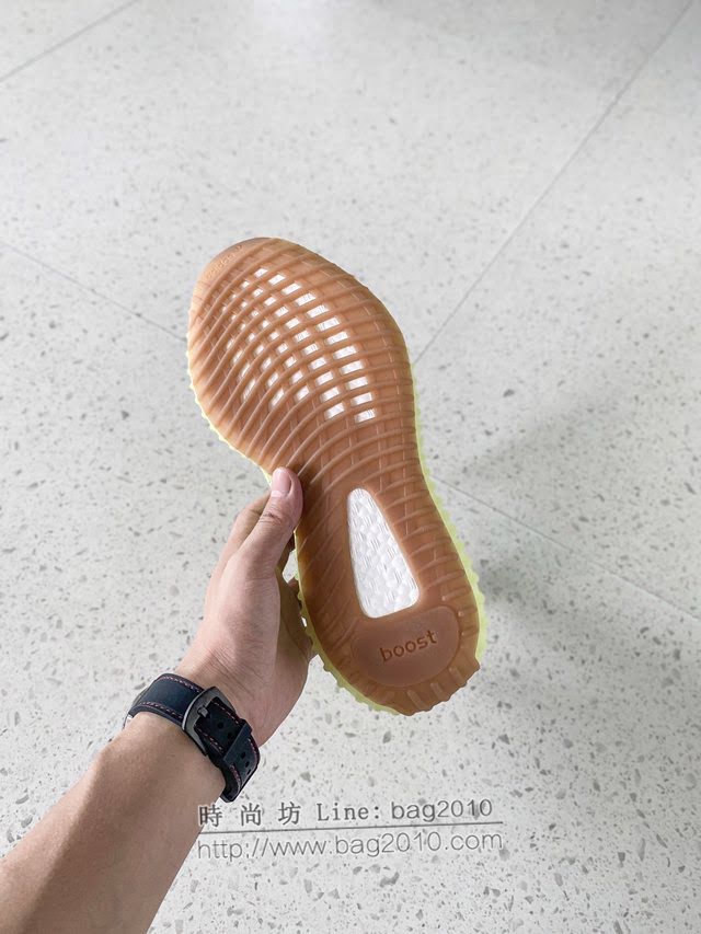 Adidas男女椰子鞋 阿迪達斯夜光椰子350 Adidas Yeezy Boost 350 v3水滴檸檬黃  xhn1557